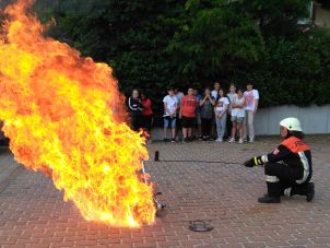 Demonstration eines Fettbrandes